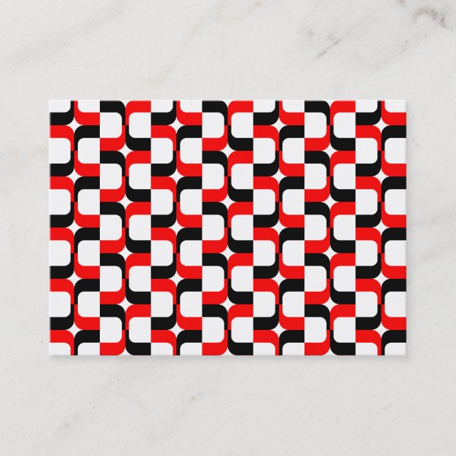 Geometric Pattern 020614 - Red and Black Business Card (Front)