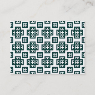 Geometric Pattern 030614 - Dk Moss Green on White Business Card