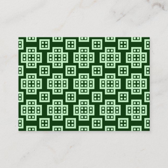 Geometric Pattern 030614 - Ghost Green on Dk Green Business Card (Front)