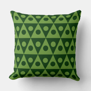 Geometric Pattern 260514 - Avocado Grn on Dk Grn Throw Pillow