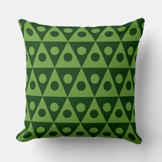 Geometric Pattern 260514 - Avocado Grn on Dk Grn Throw Pillow (Front)