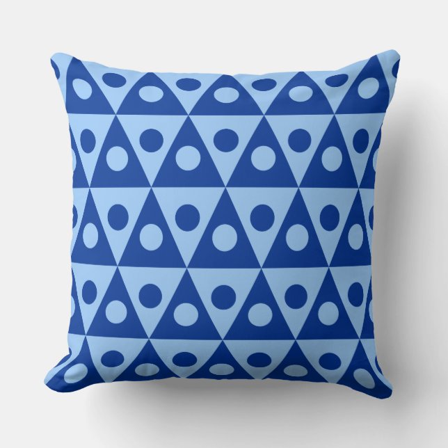 Geometric Pattern 260514 - Navy and Pale Blue Throw Pillow (Front)
