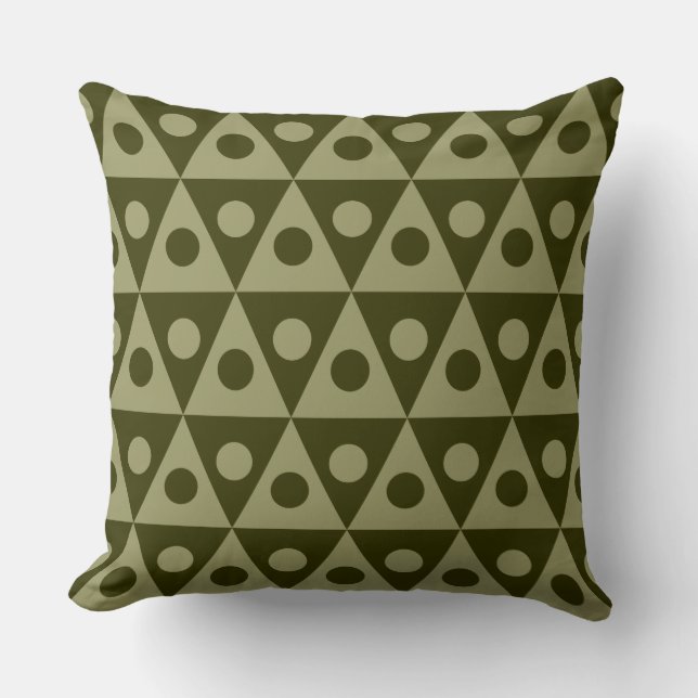 Geometric Pattern 260514 - Shades of Olive 03 Throw Pillow (Front)