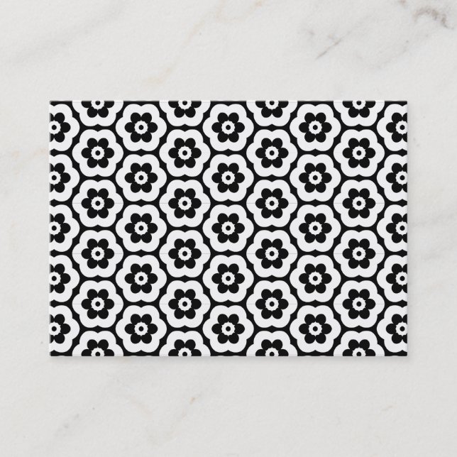 Geometric Pattern 290514(03) - White on Black Business Card (Front)