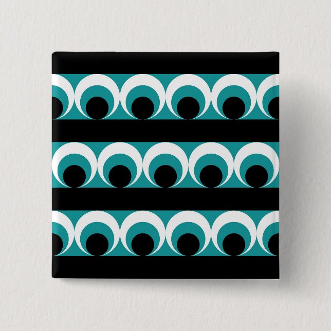 Geometric pattern 2 inch square button (Front)