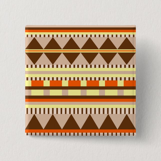 Geometric pattern 2 inch square button (Front)