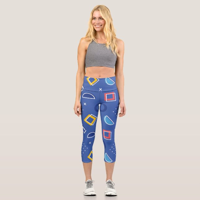 Geometric Pattern 3 Capri Leggings (Front)