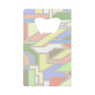 Geometric pattern 3 credit card bottle opener