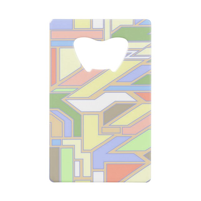 Geometric pattern 3 credit card bottle opener (Front)