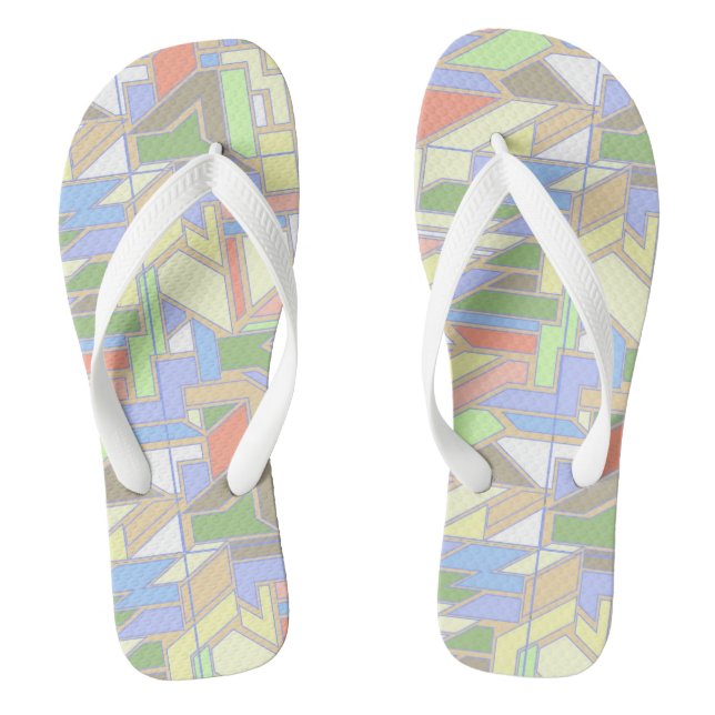 Geometric pattern 3 flip flops (Footbed)