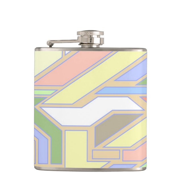 Geometric pattern 3 hip flask (Front)