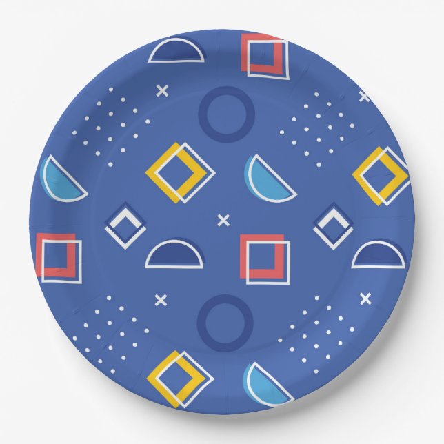 Geometric Pattern 3 Paper Plate (Front)
