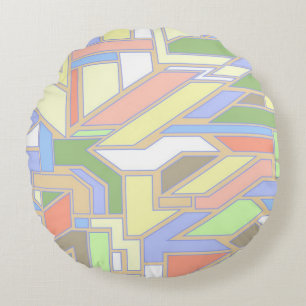 Geometric pattern 3 round pillow