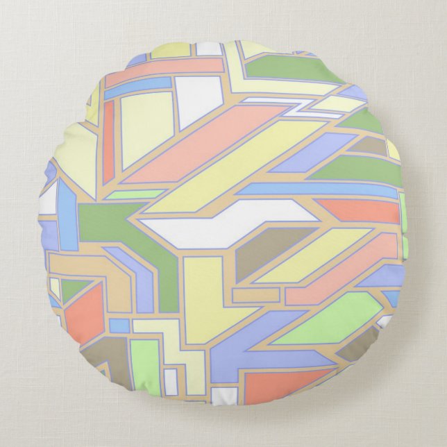Geometric pattern 3 round pillow (Front)