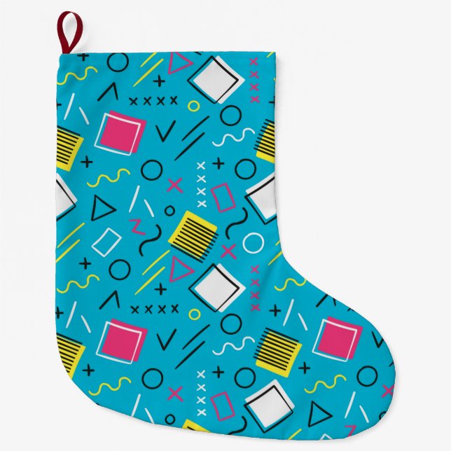 Geometric Pattern 4 Large Christmas Stocking (Front)