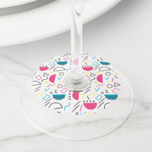 Geometric Pattern 5 Wine Glass Tag