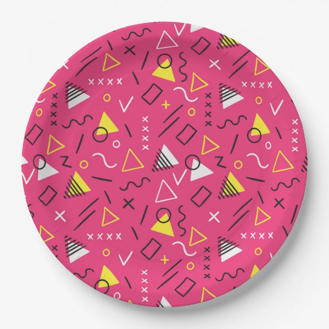 Geometric Pattern 7 Paper Plate (Front)