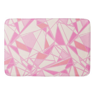 Geometric pattern abstract colour pink  bath mat