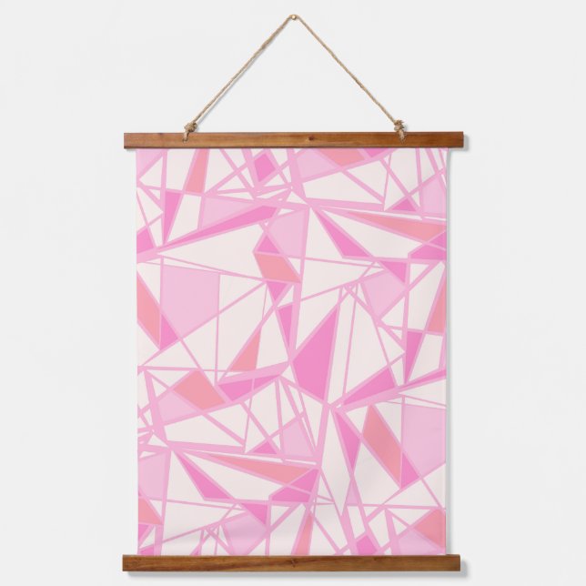Geometric pattern abstract colour pink  hanging tapestry (Front)