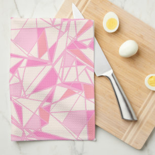 Geometric pattern abstract colour pink  kitchen towel