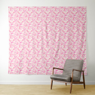 Geometric pattern abstract colour pink tapestry