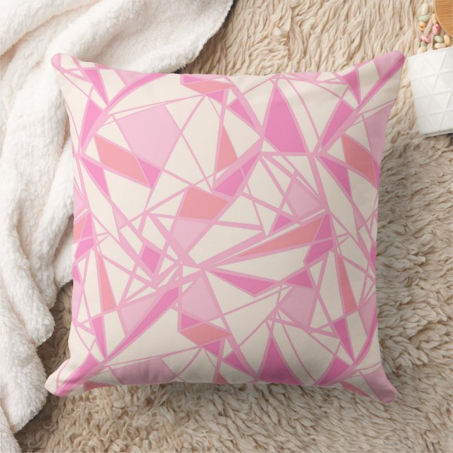 Geometric pattern abstract colour pink  throw pillow (Blanket)