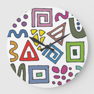 Geometric pattern abstract designs modern large clock