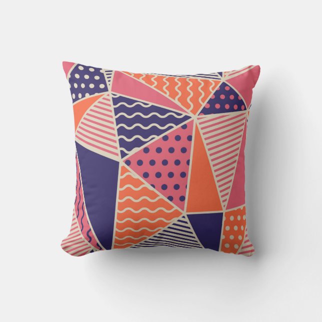 Geometric pattern. Abstract triangle background. V Throw Pillow (Front)