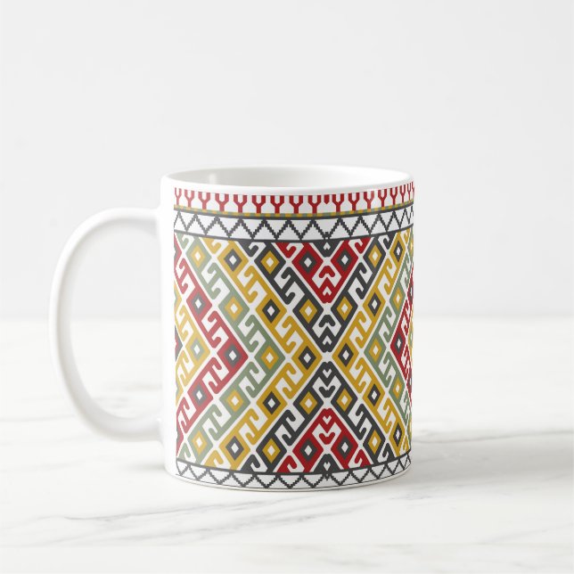 Geometric pattern background in Indian, Turkish st Coffee Mug (Left)