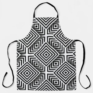 Geometric pattern. Black and white. Squares and st Apron