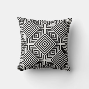 Geometric pattern. Black and white. Squares and st Throw Pillow