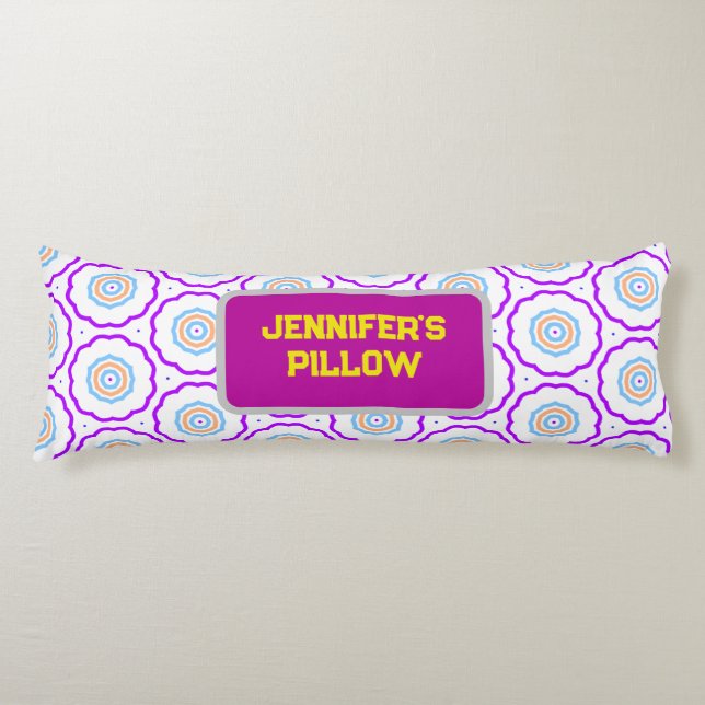Geometric Pattern Bright Coloured Body Pillow (Front)