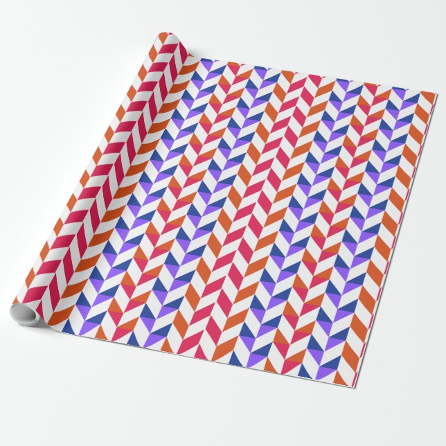 Geometric pattern Christmas wrapping paper (Unrolled)