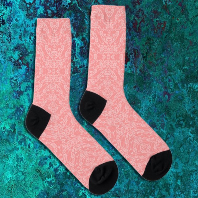 Geometric Pattern Coral Pink Socks (Creator Uploaded)