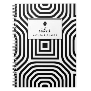 Geometric Pattern Custom Baking Recipe Notebook