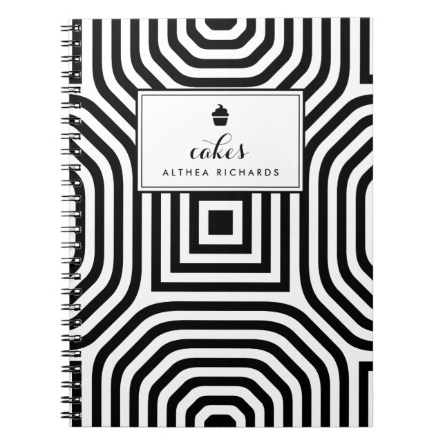 Geometric Pattern Custom Baking Recipe Notebook (Front)