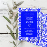 Geometric Pattern Custom B'nai Bat Bar Mitzvah  Invitation<br><div class="desc">Perfect card to announce a bar mitzvah, bat mitzvah or other Jewish celebration! Hand made art for you! FULLY CUSTOMIZABLE! Click on “Personalize” above to edit the text. Click "edit using design tool" to adjust the fonts, colours and placements and to delete the back side design if you prefer. Also...</div>