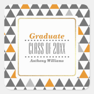 Geometric Pattern Custom Graduation Stickers