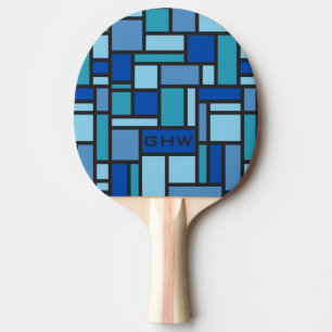 Geometric Pattern custom monogram ping pong paddle