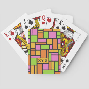 Geometric Pattern custom monogram playing cards