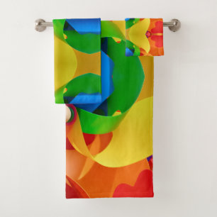 Geometric Pattern Design Bath Towel Set