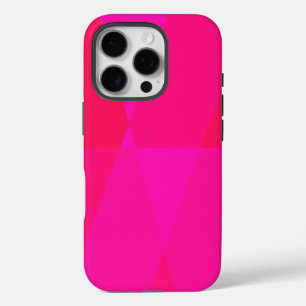 Geometric Pattern Design in Red and Pink iPhone 16 Pro Case