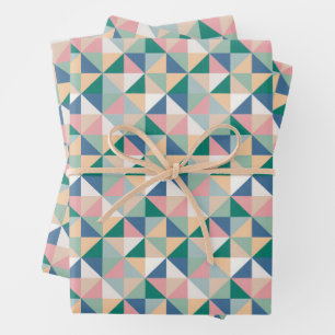 Geometric Pattern Easter Pastel Wrapping Paper Sheet