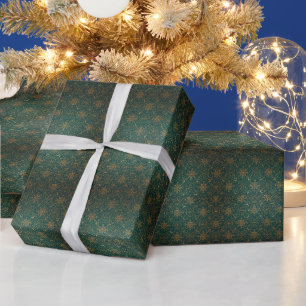 Geometric Pattern   Emerald Starburst Wrapping Paper
