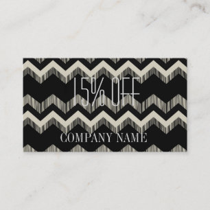 Geometric Pattern Fashion Black And White Chevron Business Card