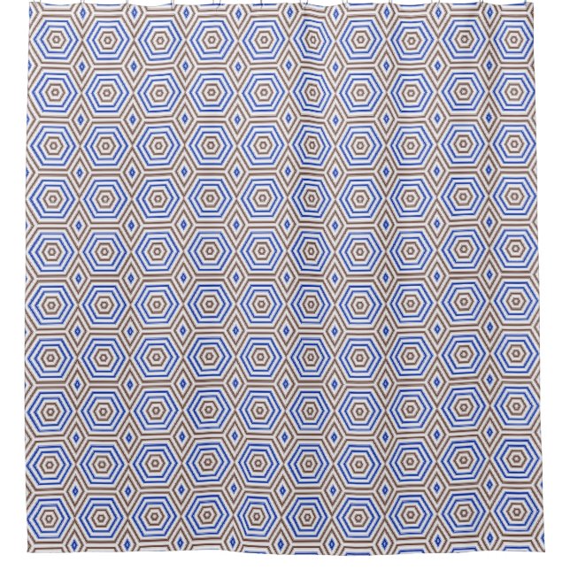 Geometric pattern figures retro brown blue (Front)