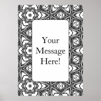 Geometric Pattern Frame Adult Colouring Page Poste Poster