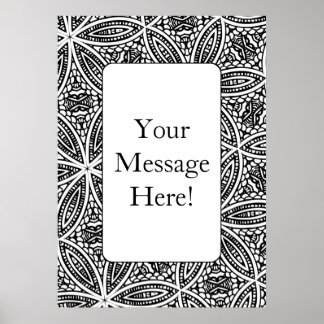 Geometric Pattern Frame Adult Colouring Page Poster