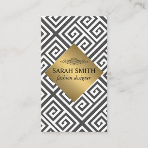 Geometric Pattern / Gold Metallic Business Card