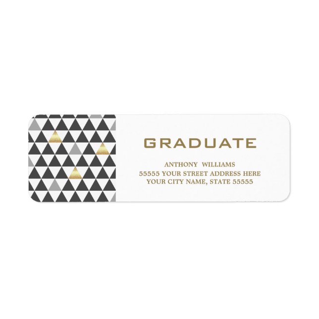 Geometric Pattern | Graduation Address Labels (Front)